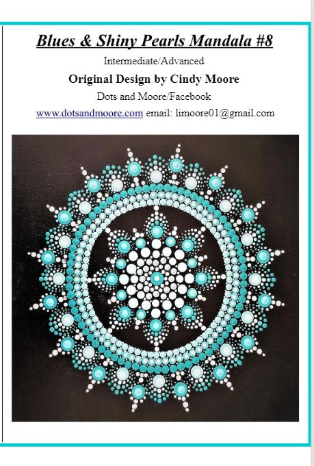Cindy Moore Blues & Shiny Pearls Mandala #8 Pattern Packet