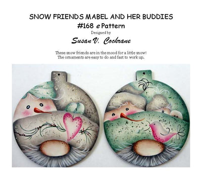 168 Snow Friends Mabel and Her Buddies Pattern Packet by Sue Cochrane