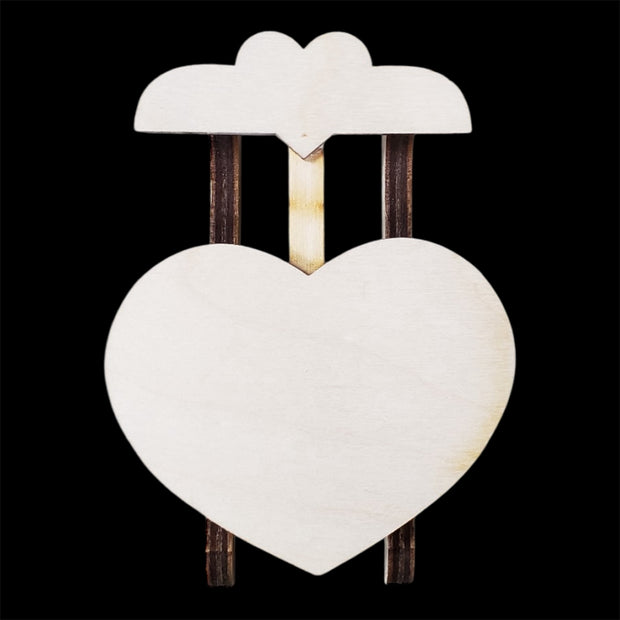 Heart sled ornament