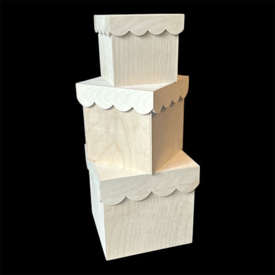 Nesting Scalloped Square Boxes