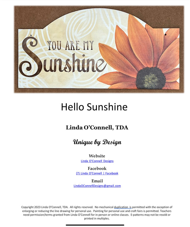 You are My Sunshine Pattern Packet