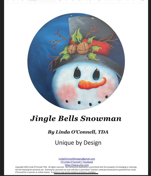 Jingle Bell Snowman  - By Linda O'Connell