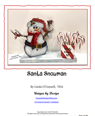 Santa Snowman- Pattern by Linda O'Connell