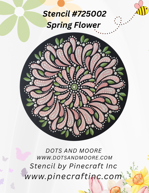 Dots and Moore Spring Flower Stencil