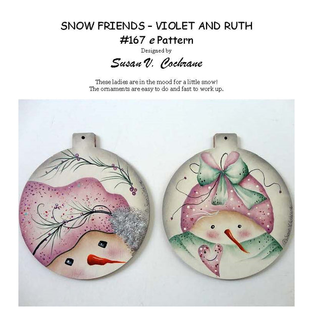 167 Snow Friends Violet and Ruth Pattern Packet by Sue Cochrane
