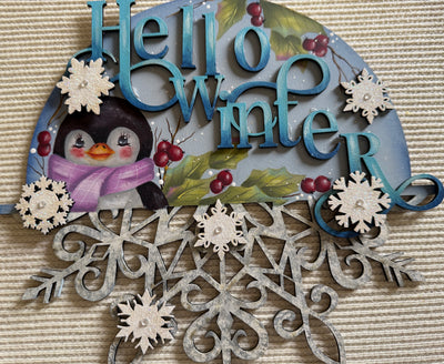 Hello Winter Plaque