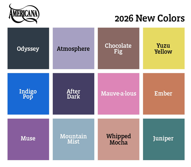 Americana Acrylic Paint 2026 Colors! – PineCraft Inc