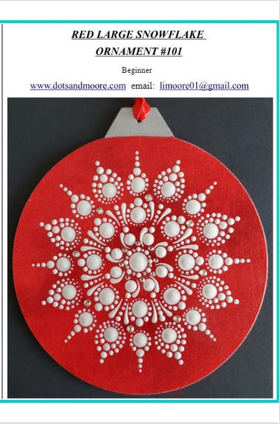 Cindy Moore Red Large Snowflake Ornament #101 Pattern Packet
