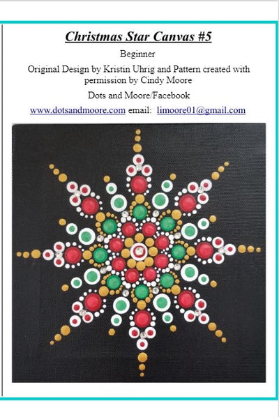 Cindy Moore Christmas Star Canvas #5 Pattern Packet