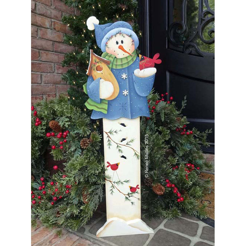 Snowman Porch Greeter Canvas or Outdoor Metal - ToeFishArt