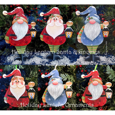 #773 Holiday Lantern Santa & Gnomes