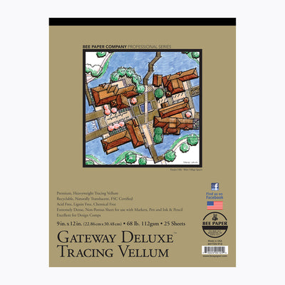 Bee Paper Gateway Deluxe Tracing Vellum - 9 x 12 - 25 Sheet book