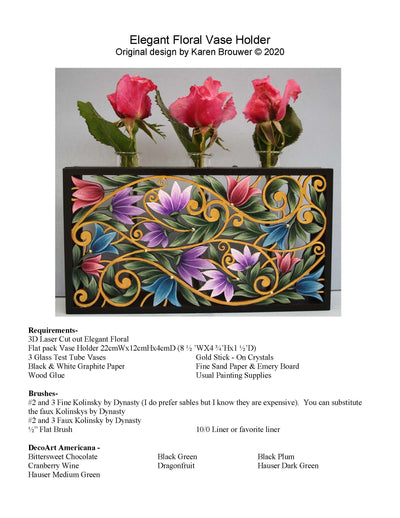 Elegant Floral Vase Pattern Packet