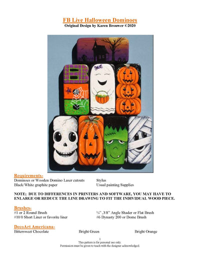 Halloween Dominos Pattern Packet