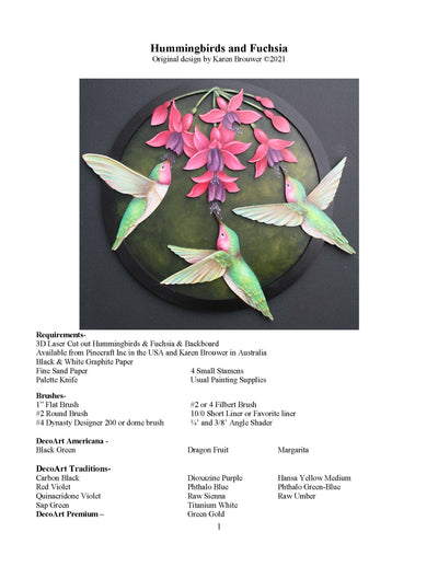 Hummingbird and Fuchsia Pattern Packet