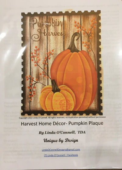 Harvest Home Decor-Pumpkin Plaque Pattern Packet
