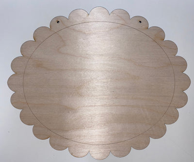 Scalloped etched oval