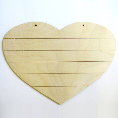 Large Horizontal Grooved Heart