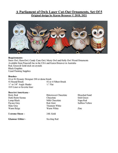 Parliament of Owls Pattern Packet