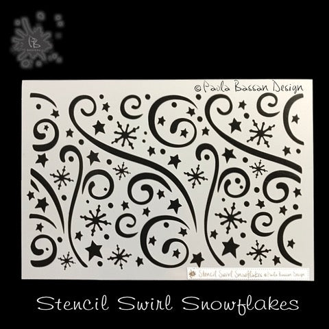 Swirl Snowflakes Stencil