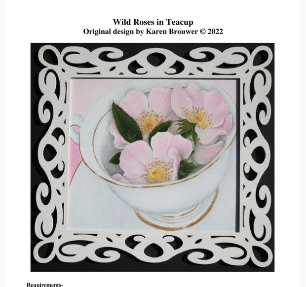 Wild Rose in a Teacup Pattern Packet by Karen Brouwer