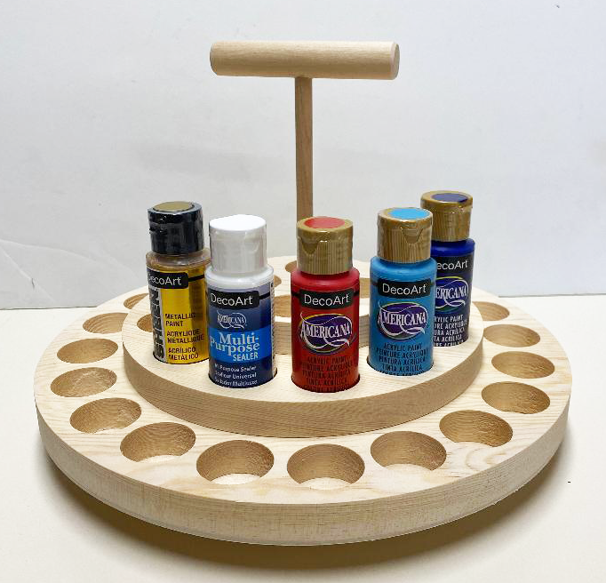 Paint Holder Lazy Susan – PineCraft Inc Paint Holder Lazy Susan – PineCraft Inc